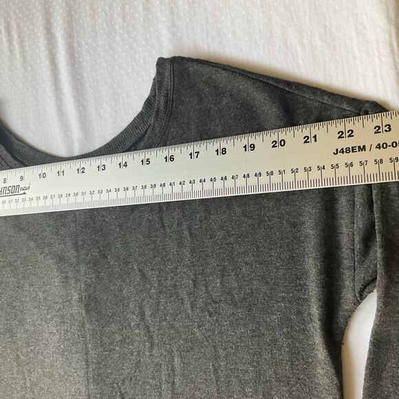 90 Degree by Reflex Women’s Long Sleeve Soft Blouse size S, Solid Gray,Open Back - Picture 2 of 6